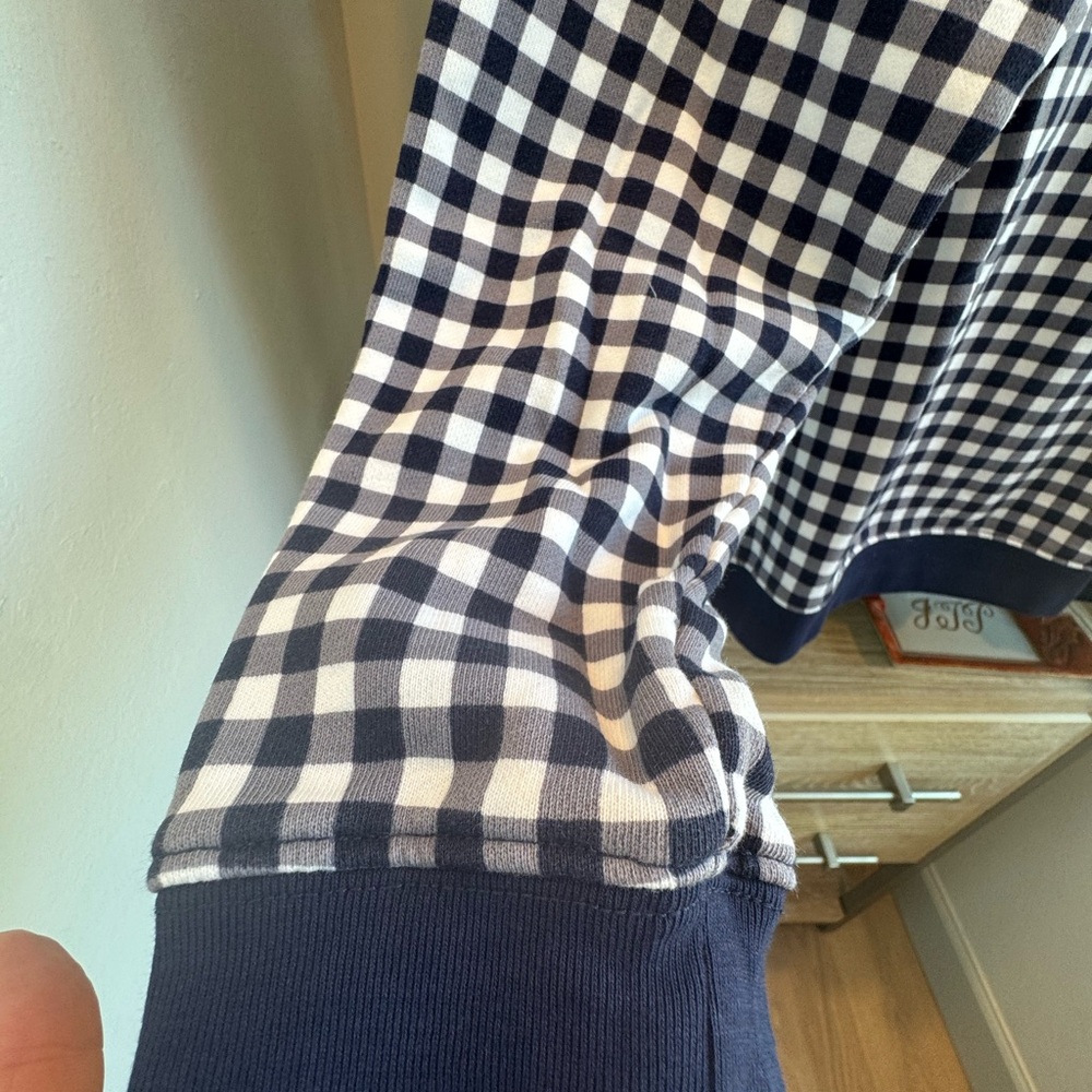 Draper James Navy Gingham Sweatshirt - Picture 4 of 6